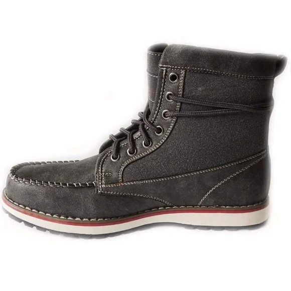 MILITARY COMBAT STYLE ANKLE BOOTS LEATHER LINED SH - Picture 3 of 5